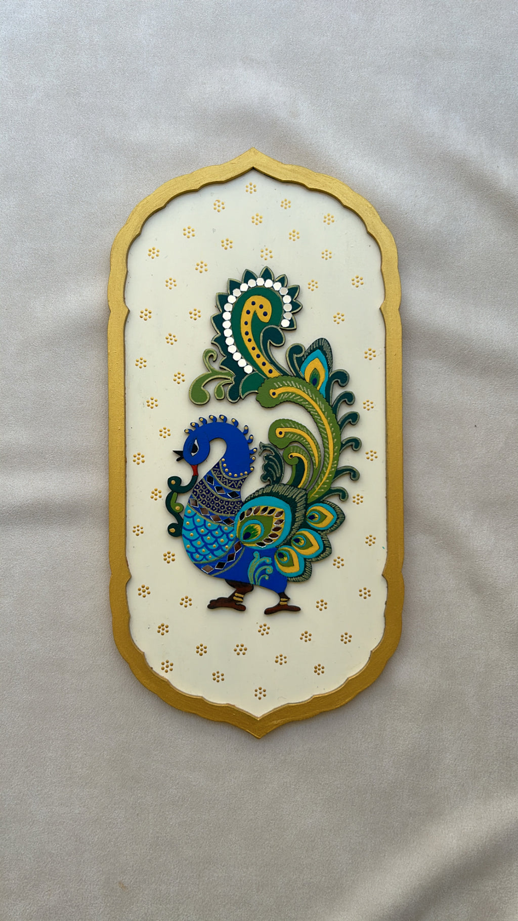 Hand-Painted Peacock Theme MDF Wood Wall Decor